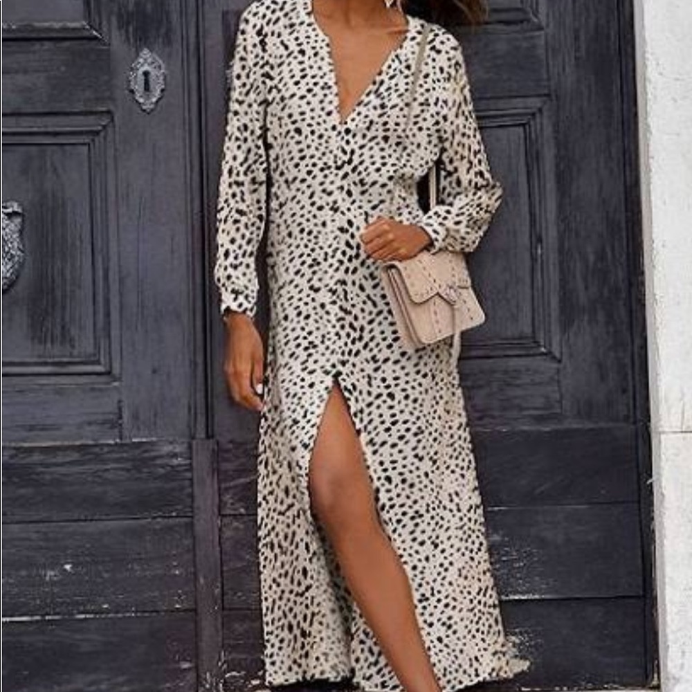 AMUSE SOCIETY | x Revolve Animal Print Maxi Shirt Dress women’s M/L